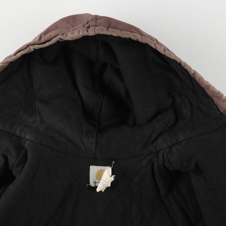 Oversized 80s-90'S Carhartt Active Jacket, Padded Duck Full-Zip Hoodie, Men's Size XXXL cotton red type reddish brown Vintage Second Hand