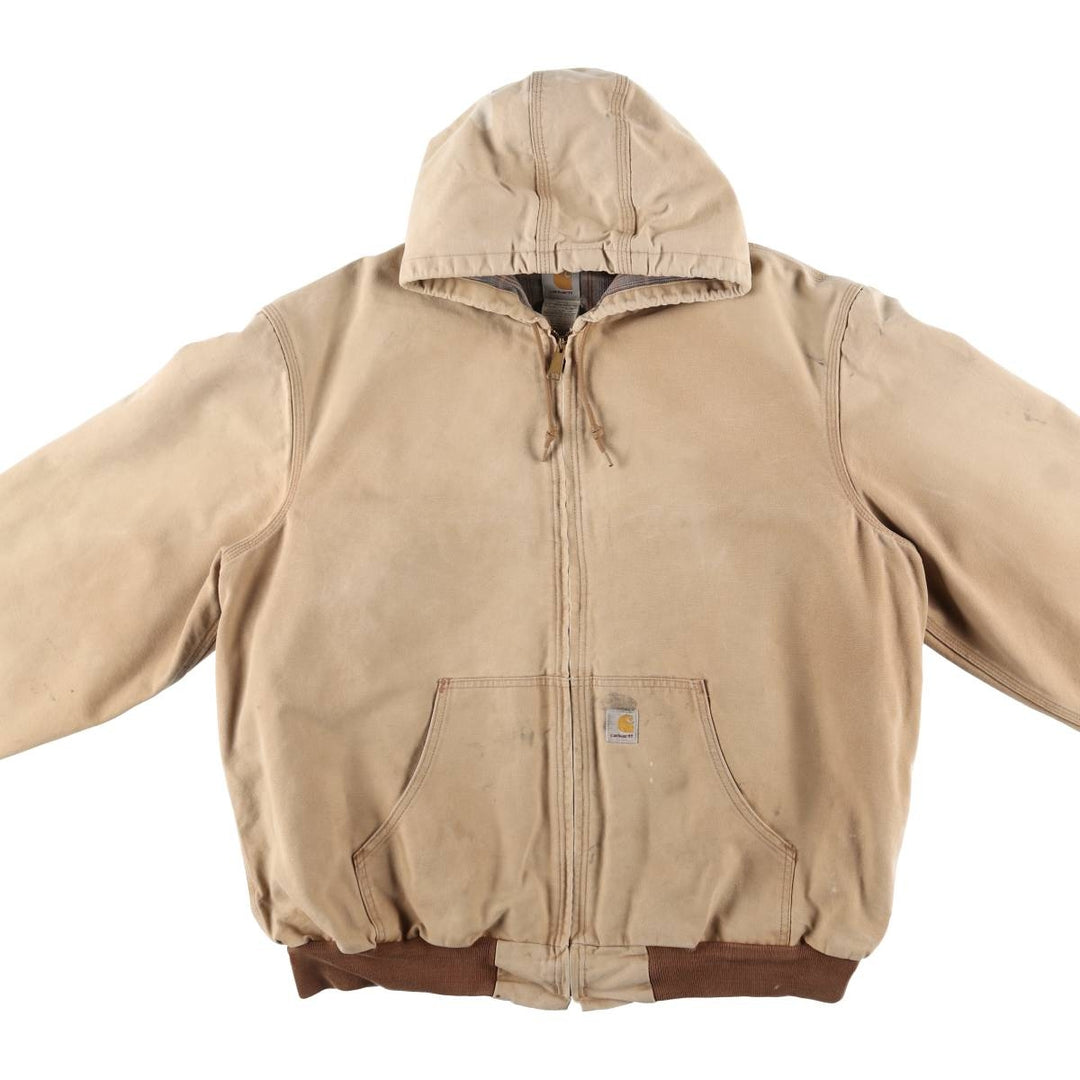 00'S Carhartt Active Jacket Duck Full Zip Parka Made in USA Men's XXL cotton Beige type Vintage Second Hand