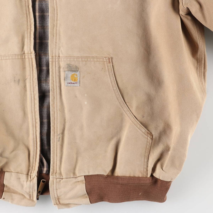 00'S Carhartt Active Jacket Duck Full Zip Parka Made in USA Men's XXL cotton Beige type Vintage Second Hand