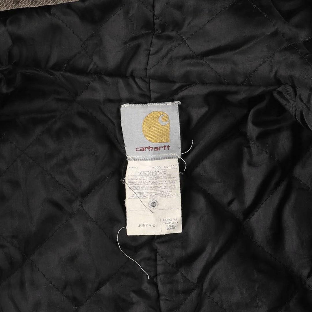 2000'S Carhartt Active Jacket, Padded Duck Full Zip Hoodie, Men's Size XL cotton brown type Vintage Second Hand