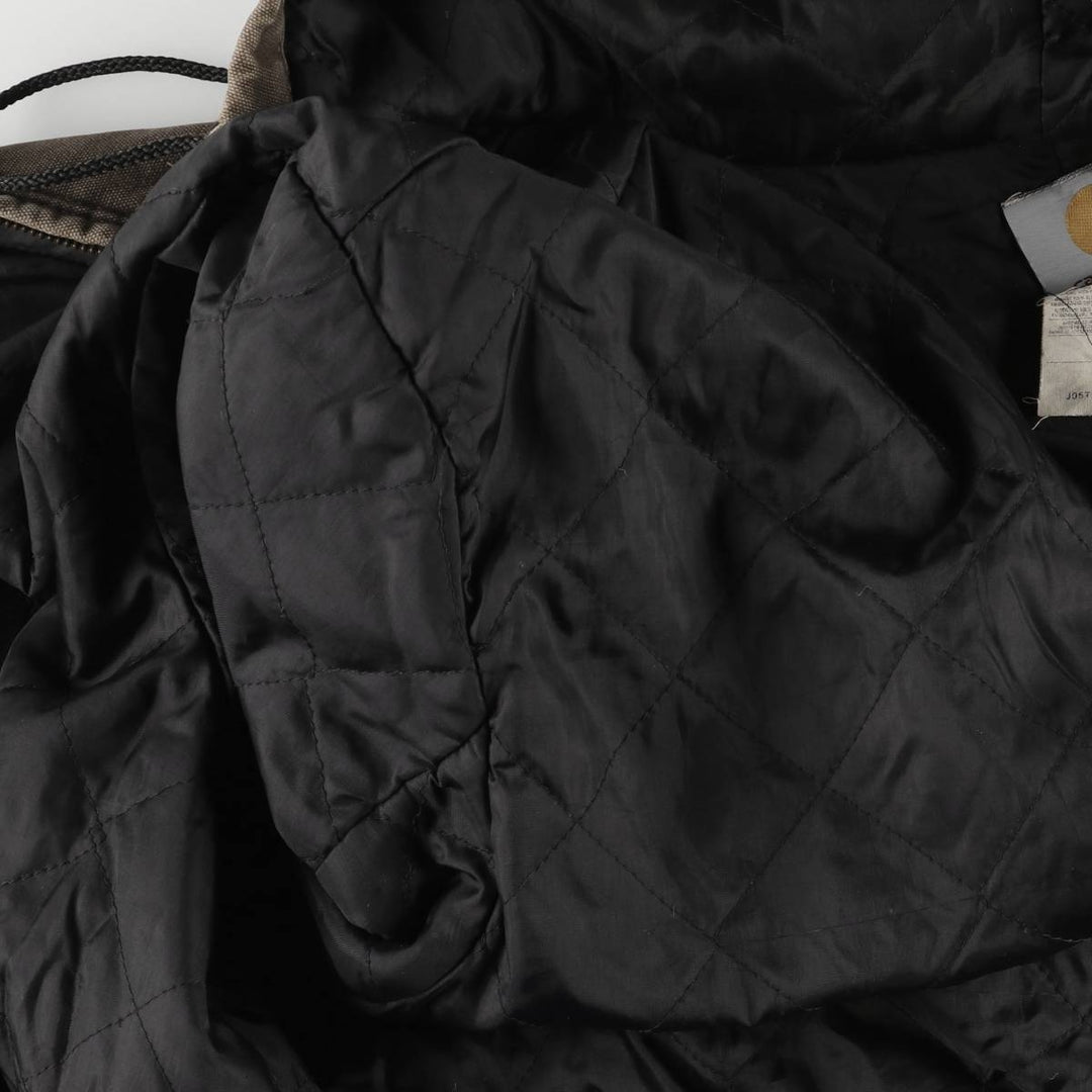 2000'S Carhartt Active Jacket, Padded Duck Full Zip Hoodie, Men's Size XL cotton brown type Vintage Second Hand