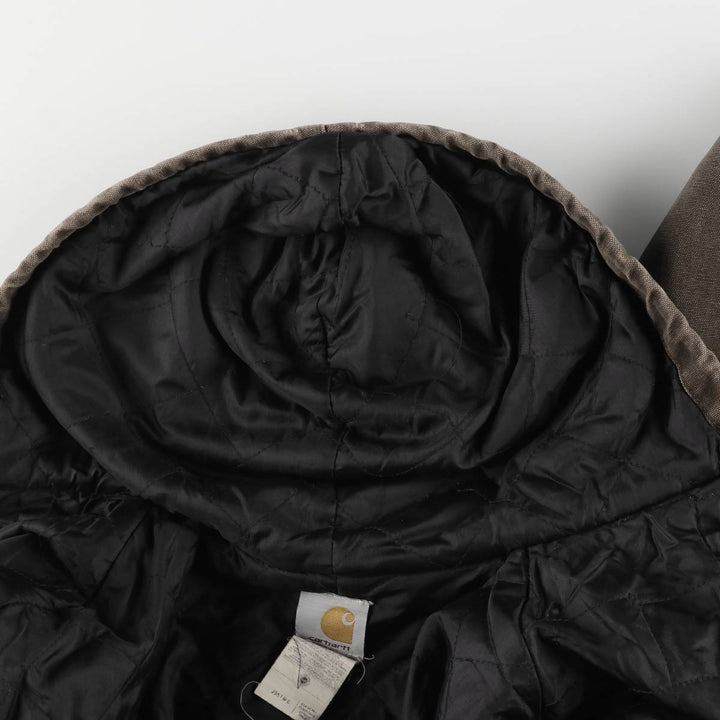 2000'S Carhartt Active Jacket, Padded Duck Full Zip Hoodie, Men's Size XL cotton brown type Vintage Second Hand