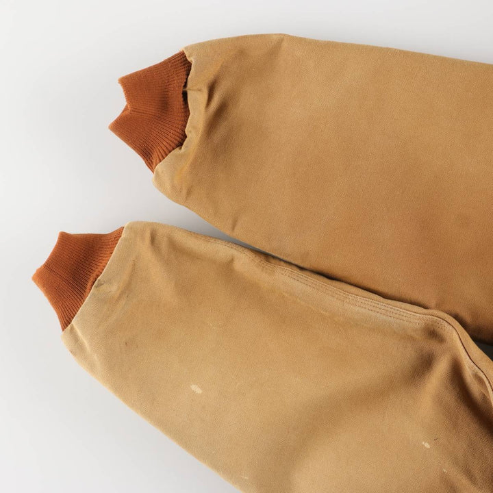 2000'S Carhartt Active Jacket, Padded Duck Full-Zip Hoodie, Made in USA, Men's Size L cotton ocher yellow type Vintage Second Hand