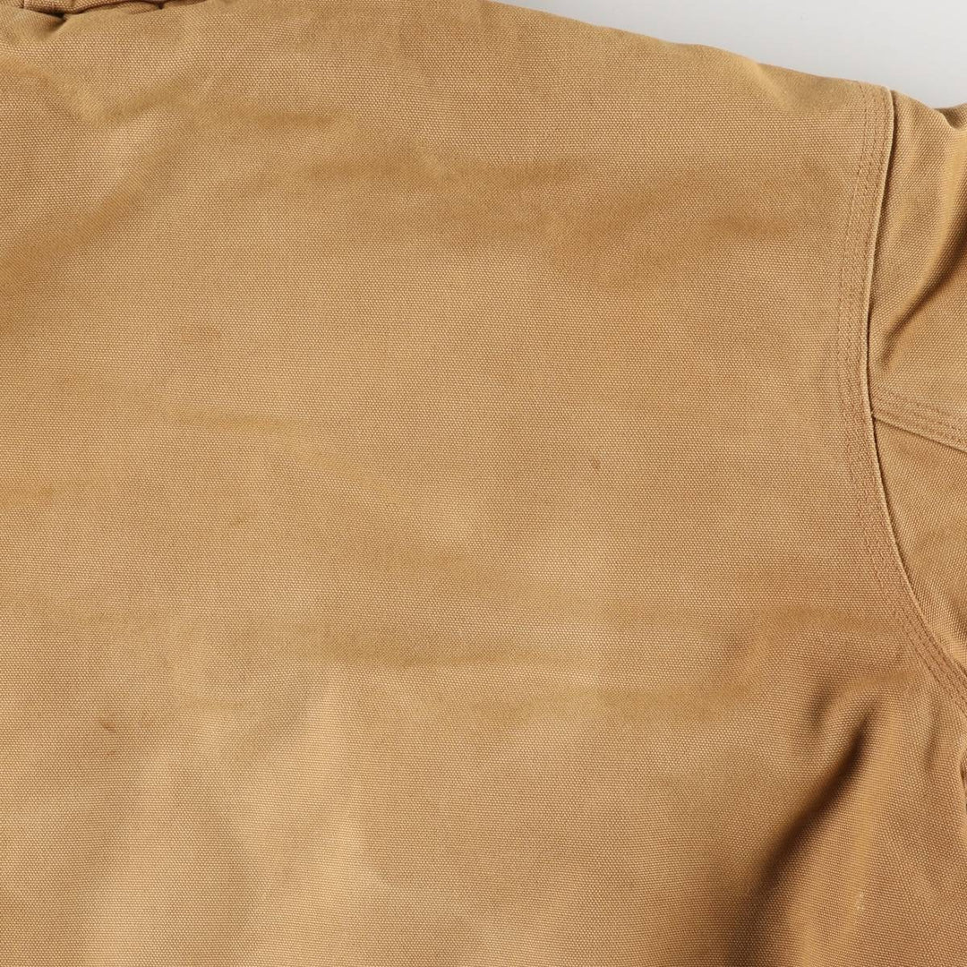 2000'S Carhartt Active Jacket, Padded Duck Full-Zip Hoodie, Made in USA, Men's Size L cotton ocher yellow type Vintage Second Hand