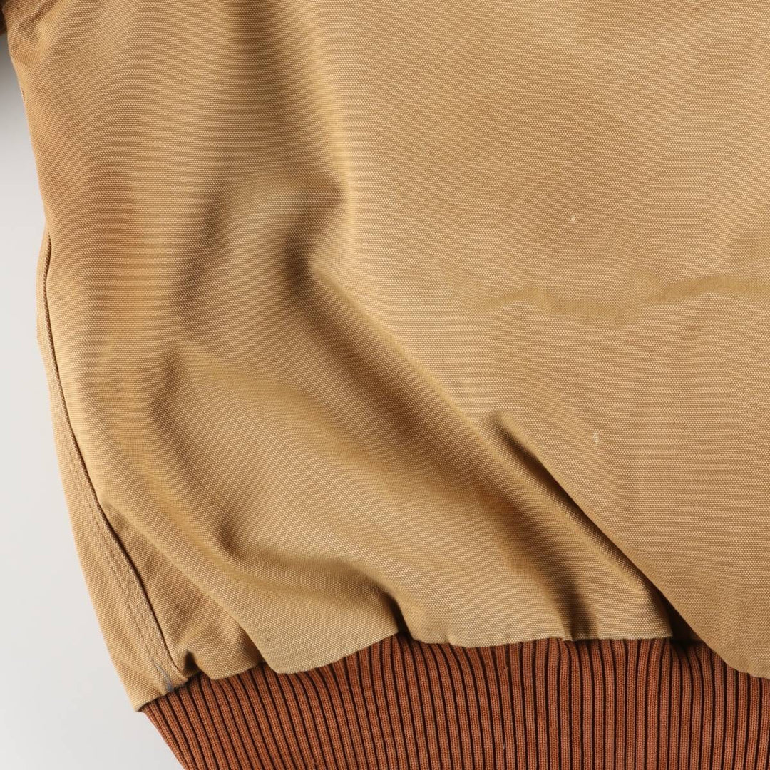 2000'S Carhartt Active Jacket, Padded Duck Full-Zip Hoodie, Made in USA, Men's Size L cotton ocher yellow type Vintage Second Hand