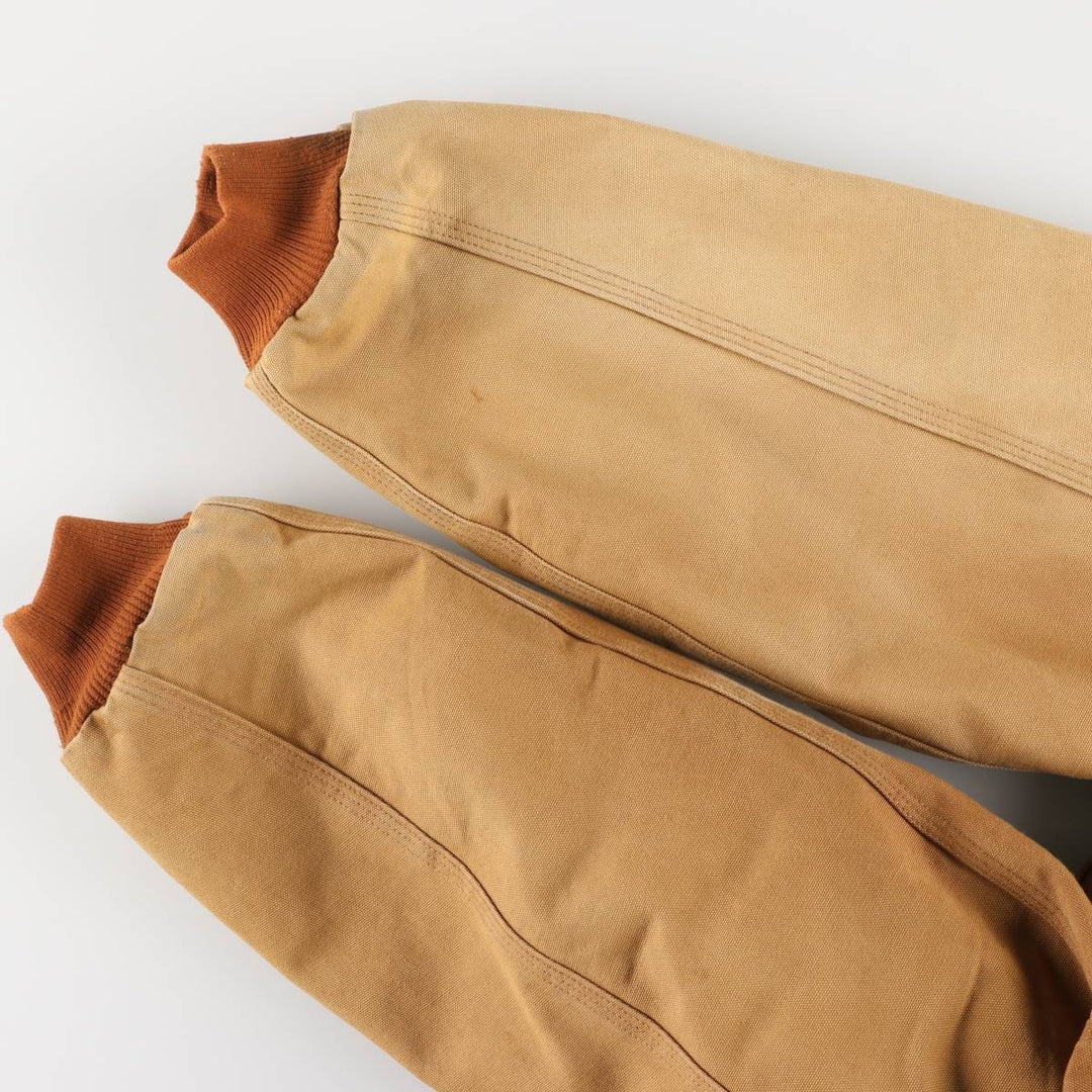 2000'S Carhartt Active Jacket, Padded Duck Full-Zip Hoodie, Made in USA, Men's Size L cotton ocher yellow type Vintage Second Hand