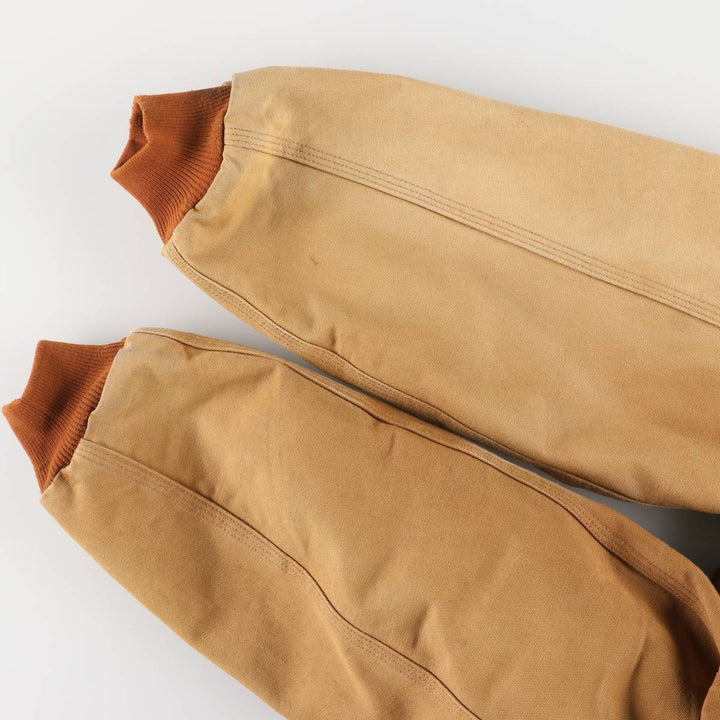 2000'S Carhartt Active Jacket, Padded Duck Full-Zip Hoodie, Made in USA, Men's Size L cotton ocher yellow type Vintage Second Hand