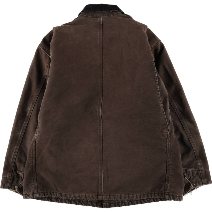 2000'S Carhartt Michigan Chore Coat, Padded Duck Coverall, Men's XL cotton brown type Vintage Second Hand