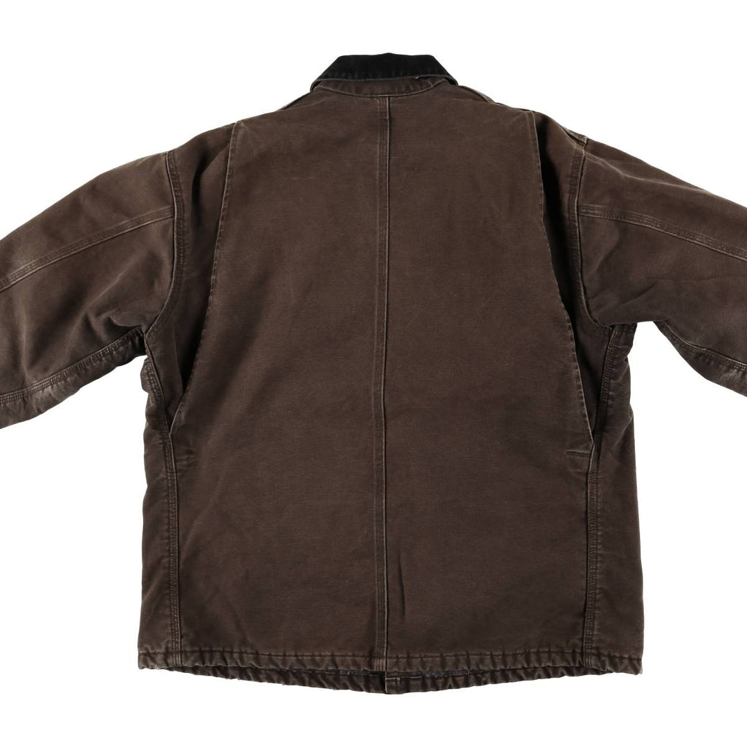 2000'S Carhartt Michigan Chore Coat, Padded Duck Coverall, Men's XL cotton brown type Vintage Second Hand
