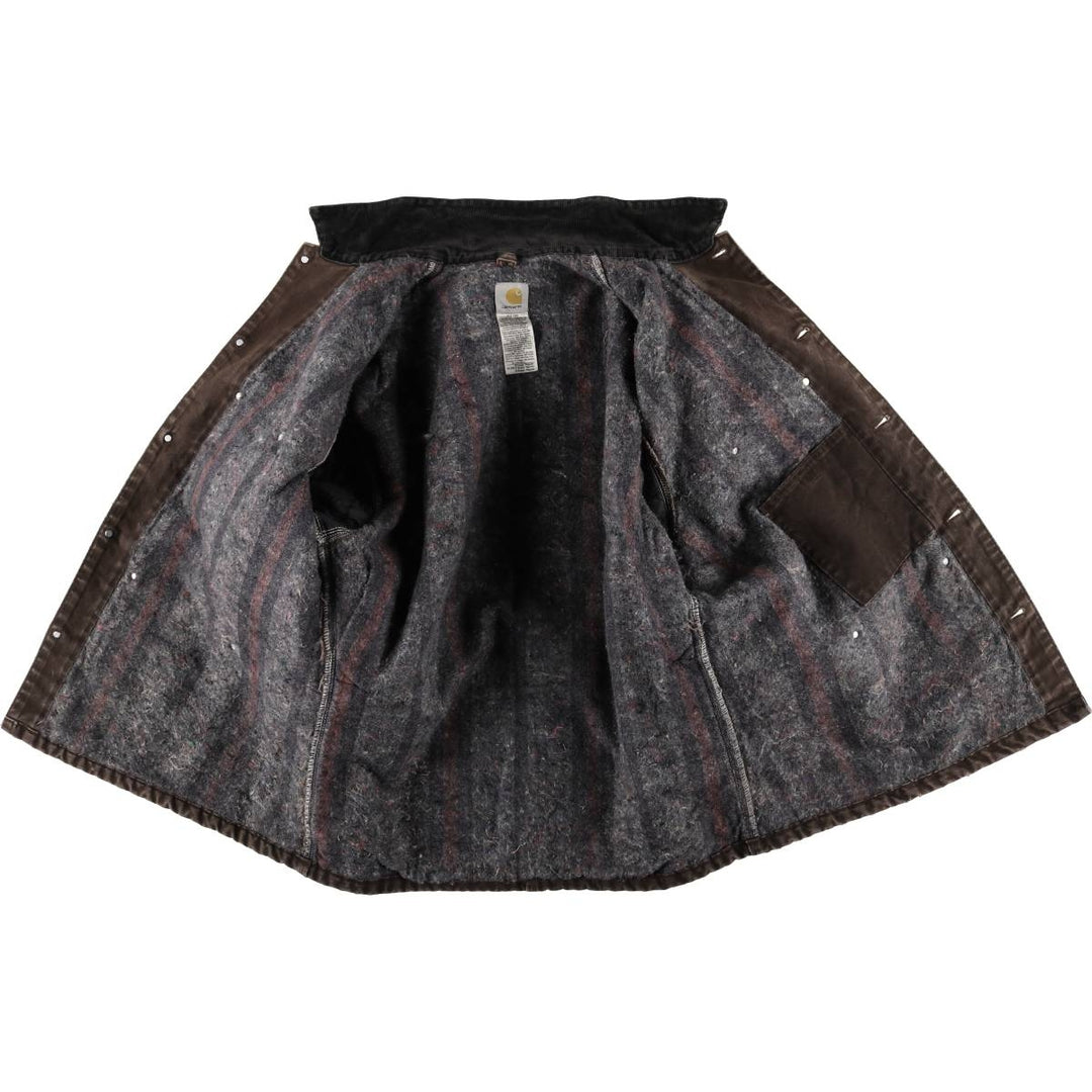 2000'S Carhartt Michigan Chore Coat, Padded Duck Coverall, Men's XL cotton brown type Vintage Second Hand