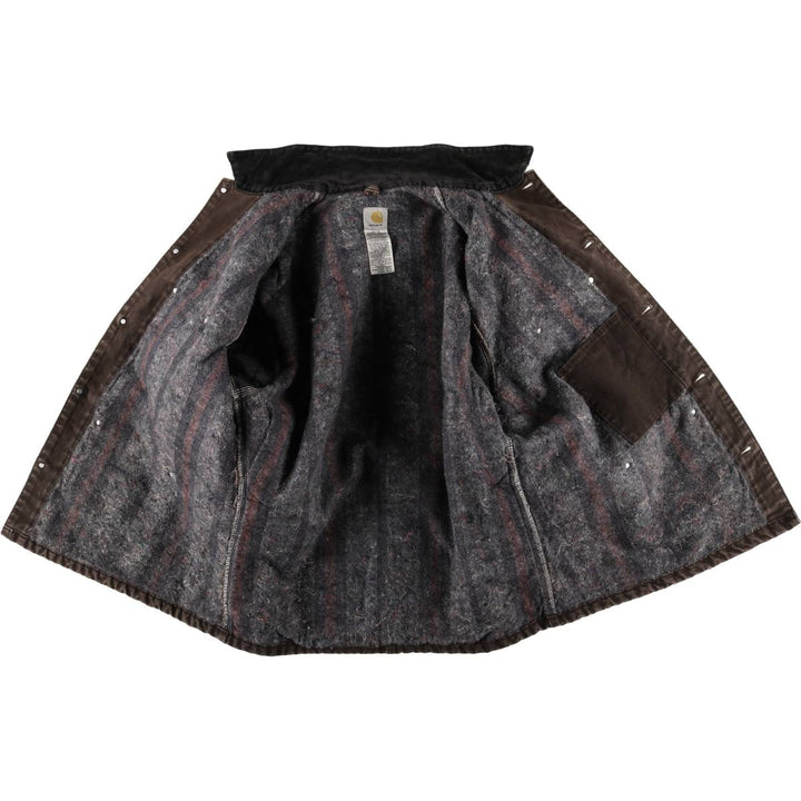 2000'S Carhartt Michigan Chore Coat, Padded Duck Coverall, Men's XL cotton brown type Vintage Second Hand