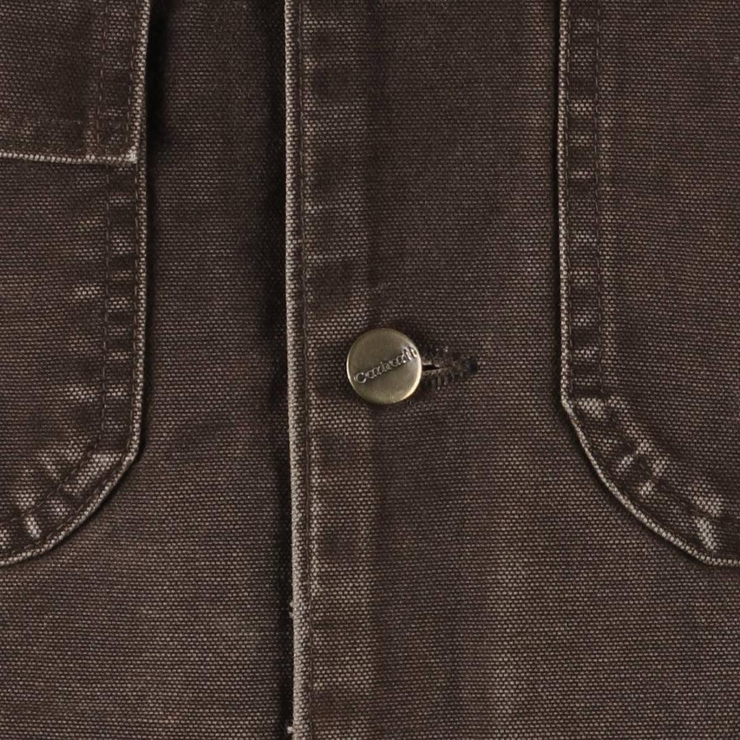 2000'S Carhartt Michigan Chore Coat, Padded Duck Coverall, Men's XL cotton brown type Vintage Second Hand