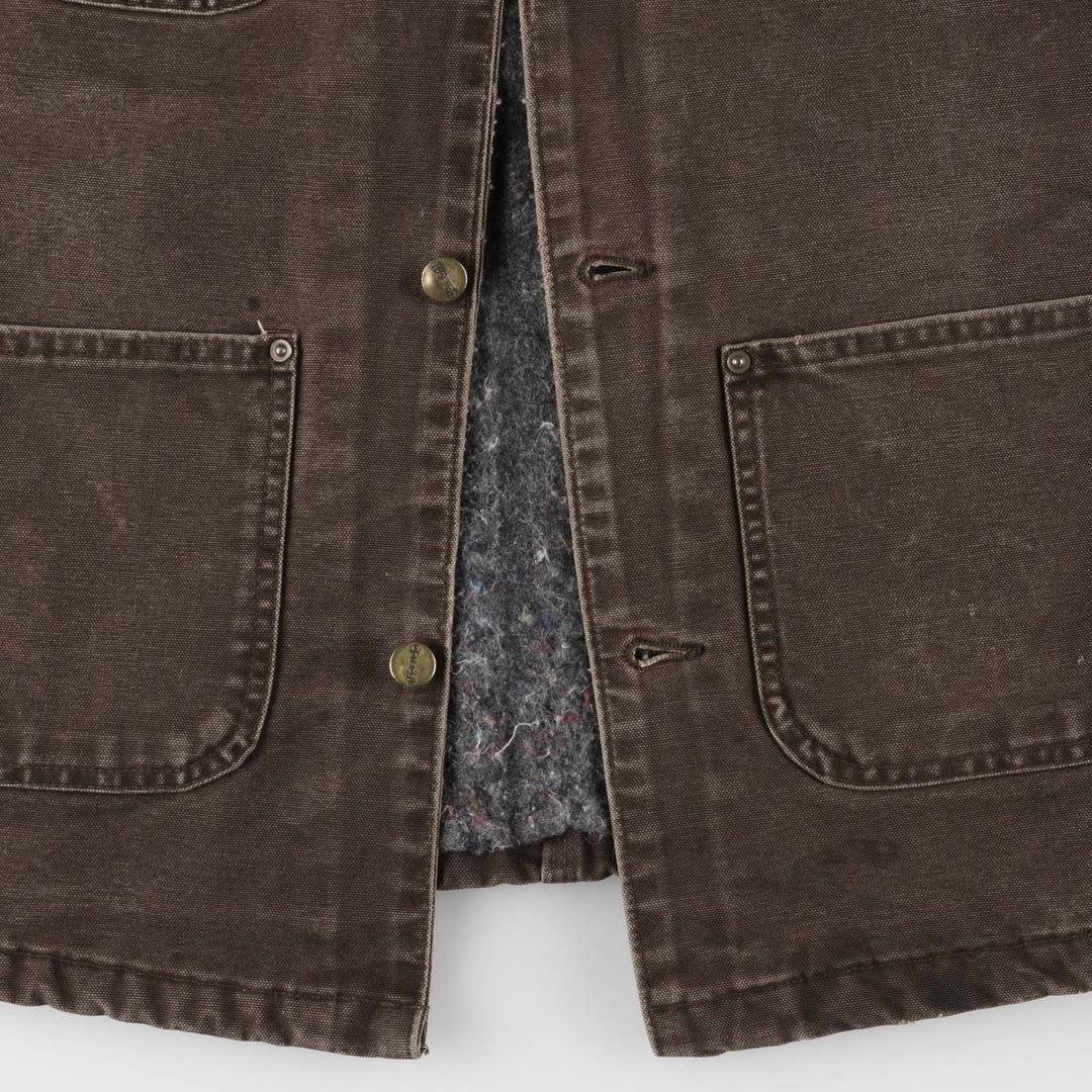 2000'S Carhartt Michigan Chore Coat, Padded Duck Coverall, Men's XL cotton brown type Vintage Second Hand