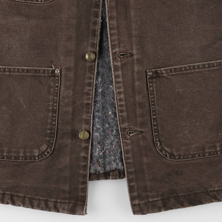 2000'S Carhartt Michigan Chore Coat, Padded Duck Coverall, Men's XL cotton brown type Vintage Second Hand