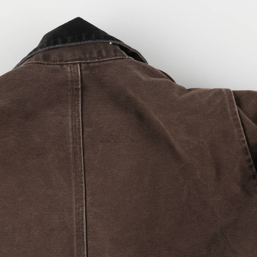 2000'S Carhartt Michigan Chore Coat, Padded Duck Coverall, Men's XL cotton brown type Vintage Second Hand