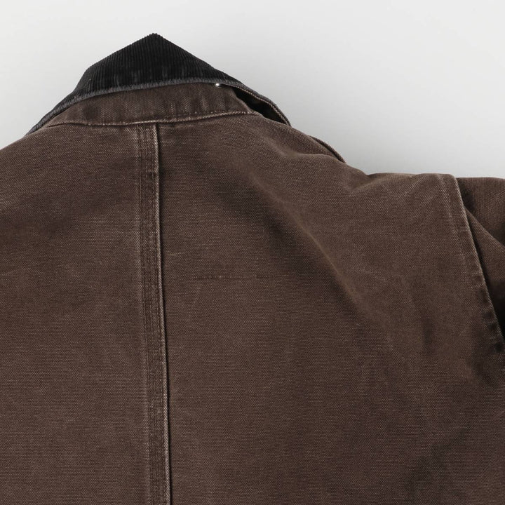 2000'S Carhartt Michigan Chore Coat, Padded Duck Coverall, Men's XL cotton brown type Vintage Second Hand