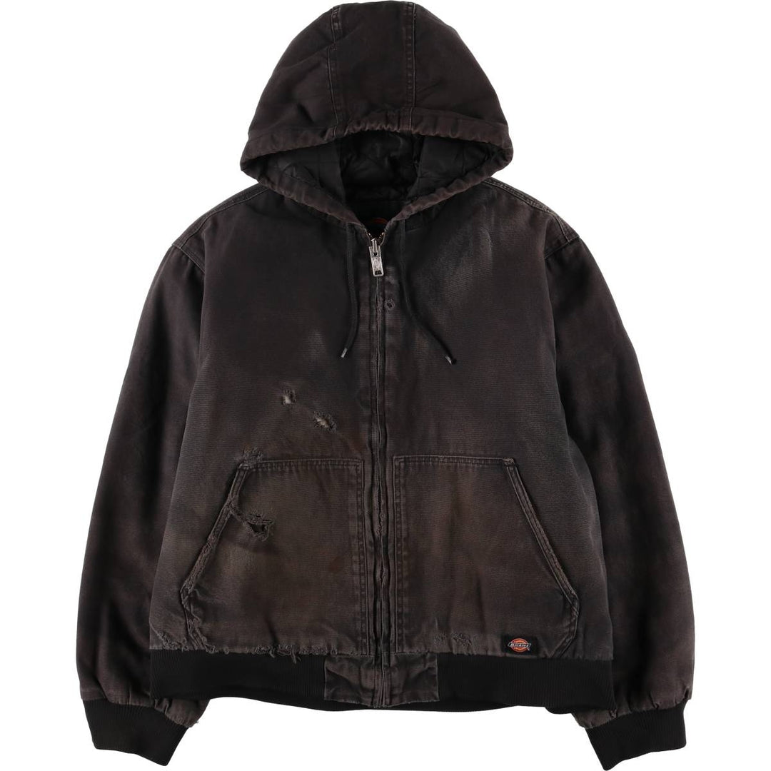 Dickies Active Jacket Type Padded Duck Full Zip Hoodie, Men's XL cotton black type Vintage Second Hand