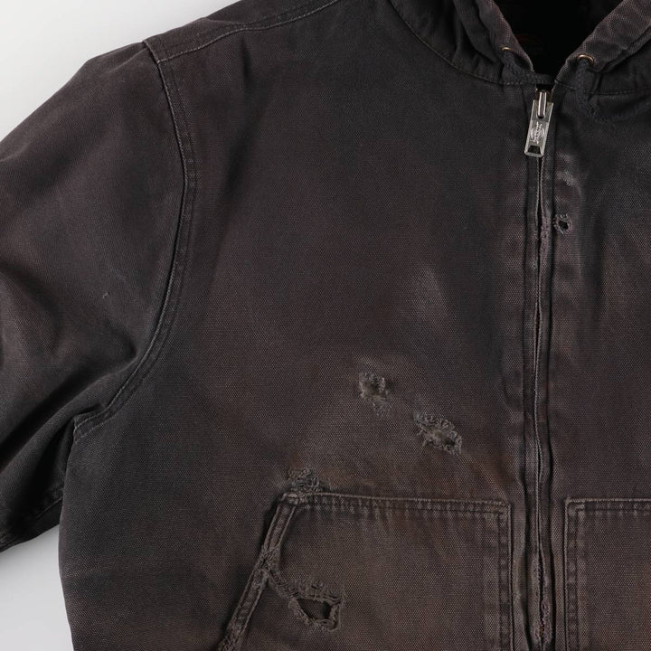 Dickies Active Jacket Type Padded Duck Full Zip Hoodie, Men's XL cotton black type Vintage Second Hand