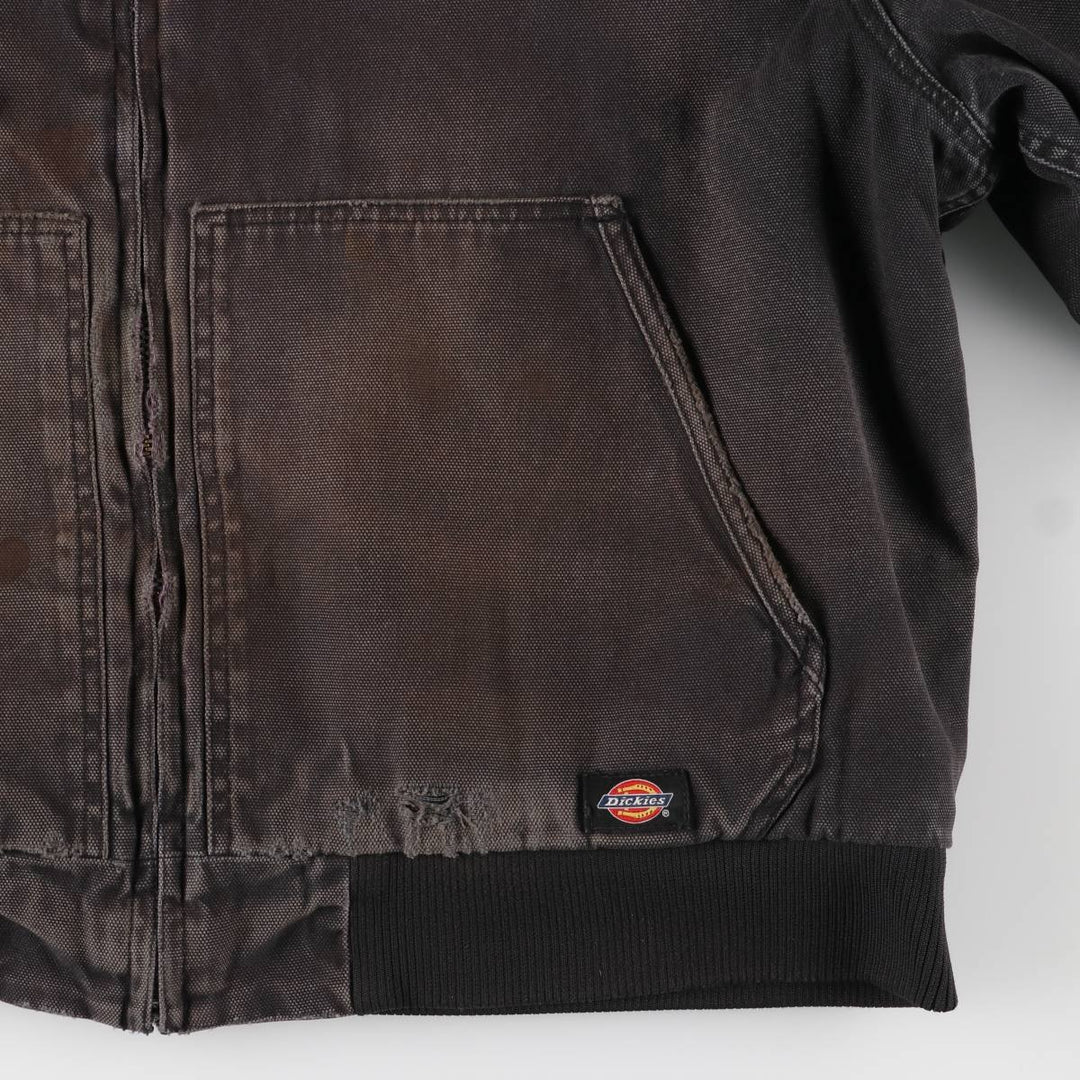 Dickies Active Jacket Type Padded Duck Full Zip Hoodie, Men's XL cotton black type Vintage Second Hand