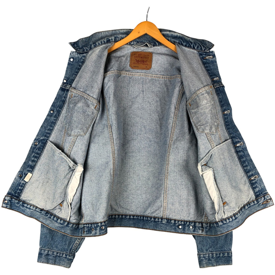 90'S Levi's 71506-0216 Denim Jacket, Made in USA, Men's Size XL, Vintage cotton blue type Vintage Second Hand