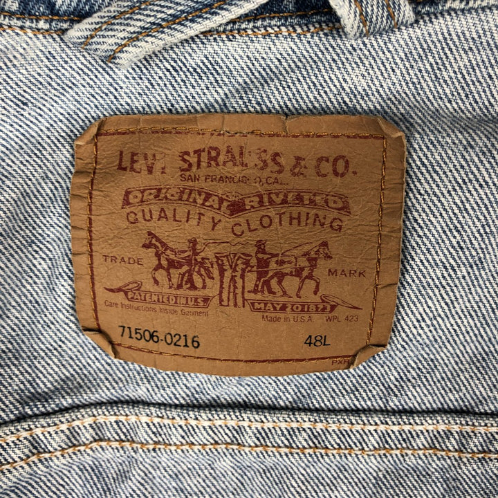 90'S Levi's 71506-0216 Denim Jacket, Made in USA, Men's Size XL, Vintage cotton blue type Vintage Second Hand