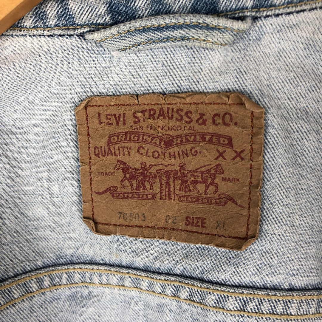 90'S Levi's 70503-0211 Denim Jacket, Men's Size XL, Vintage cotton blue type Vintage Second Hand