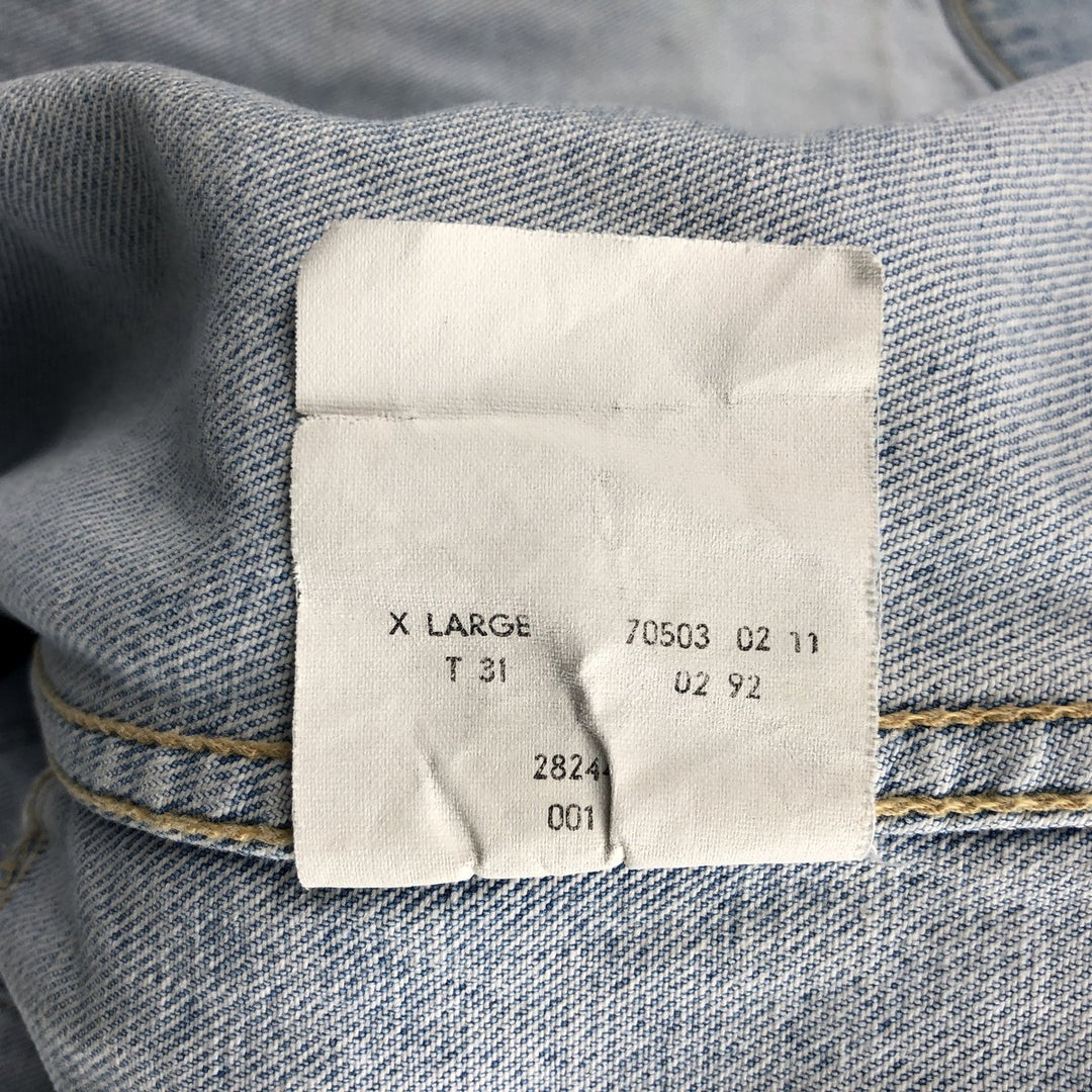 90'S Levi's 70503-0211 Denim Jacket, Men's Size XL, Vintage cotton blue type Vintage Second Hand