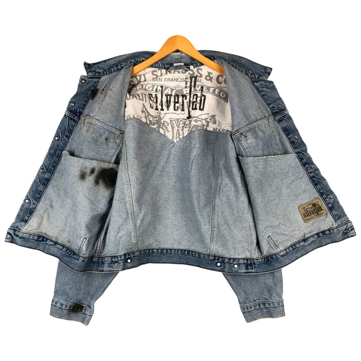 90'S Levi's SILVER TAB Denim Jacket (75595-0691), Men's Size XL, Vintage cotton blue type Vintage Second Hand