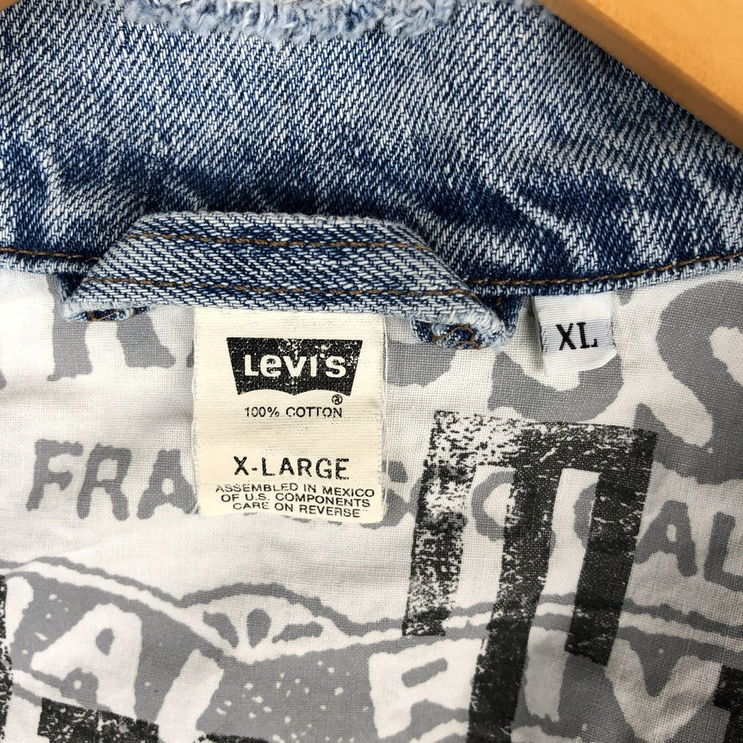 90'S Levi's SILVER TAB Denim Jacket (75595-0691), Men's Size XL, Vintage cotton blue type Vintage Second Hand