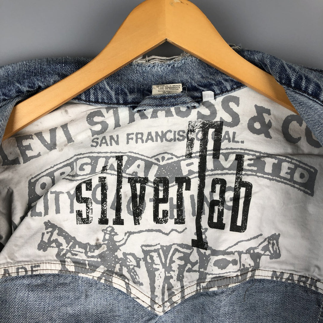 90'S Levi's SILVER TAB Denim Jacket (75595-0691), Men's Size XL, Vintage cotton blue type Vintage Second Hand