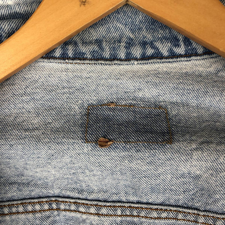 90'S Levi's 70507-0219 Chemical Wash Denim Jacket, Made in USA, Men's Size Medium, Vintage cotton blue type Vintage Second Hand
