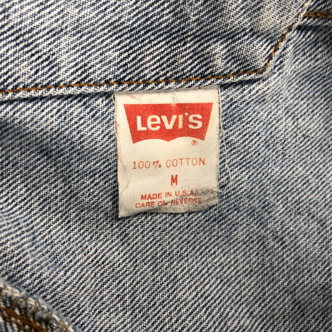 90'S Levi's 70507-0219 Chemical Wash Denim Jacket, Made in USA, Men's Size Medium, Vintage cotton blue type Vintage Second Hand