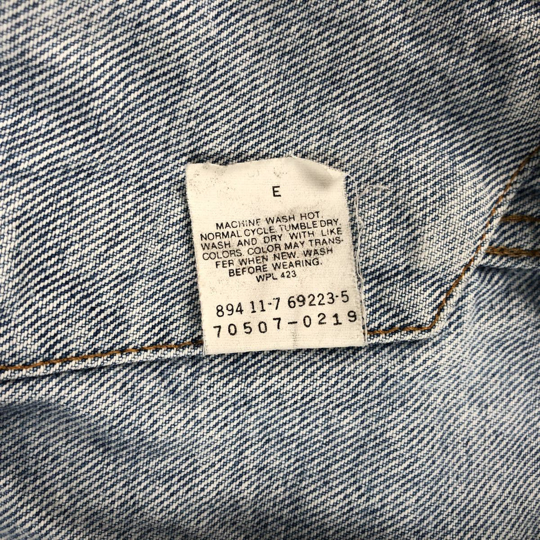 90'S Levi's 70507-0219 Chemical Wash Denim Jacket, Made in USA, Men's Size Medium, Vintage cotton blue type Vintage Second Hand