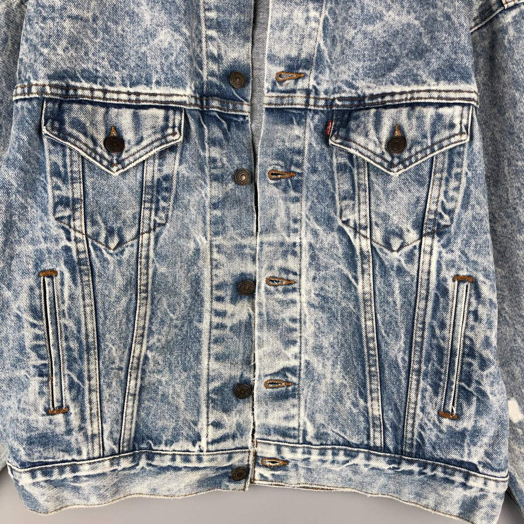 90'S Levi's 70507-0219 Chemical Wash Denim Jacket, Made in USA, Men's Size Medium, Vintage cotton blue type Vintage Second Hand