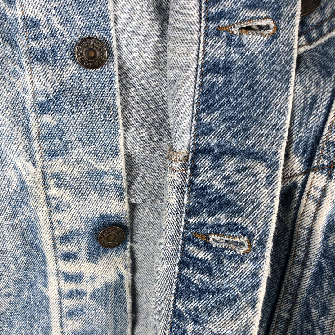 90'S Levi's 70507-0219 Chemical Wash Denim Jacket, Made in USA, Men's Size Medium, Vintage cotton blue type Vintage Second Hand