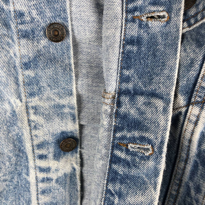 90'S Levi's 70507-0219 Chemical Wash Denim Jacket, Made in USA, Men's Size Medium, Vintage cotton blue type Vintage Second Hand
