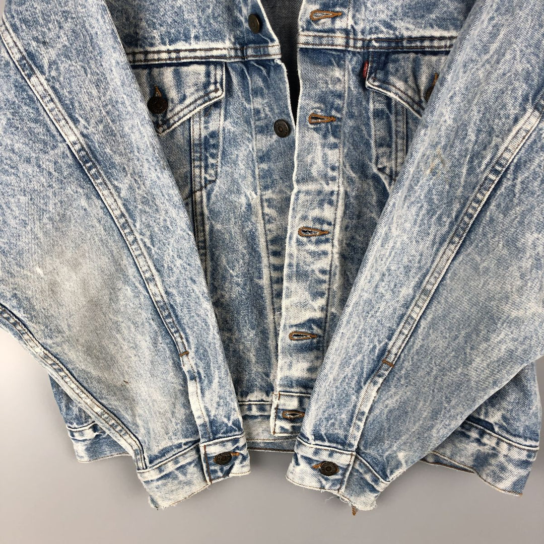 90'S Levi's 70507-0219 Chemical Wash Denim Jacket, Made in USA, Men's Size Medium, Vintage cotton blue type Vintage Second Hand