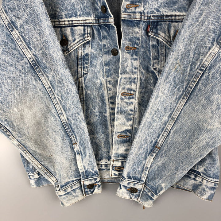 90'S Levi's 70507-0219 Chemical Wash Denim Jacket, Made in USA, Men's Size Medium, Vintage cotton blue type Vintage Second Hand