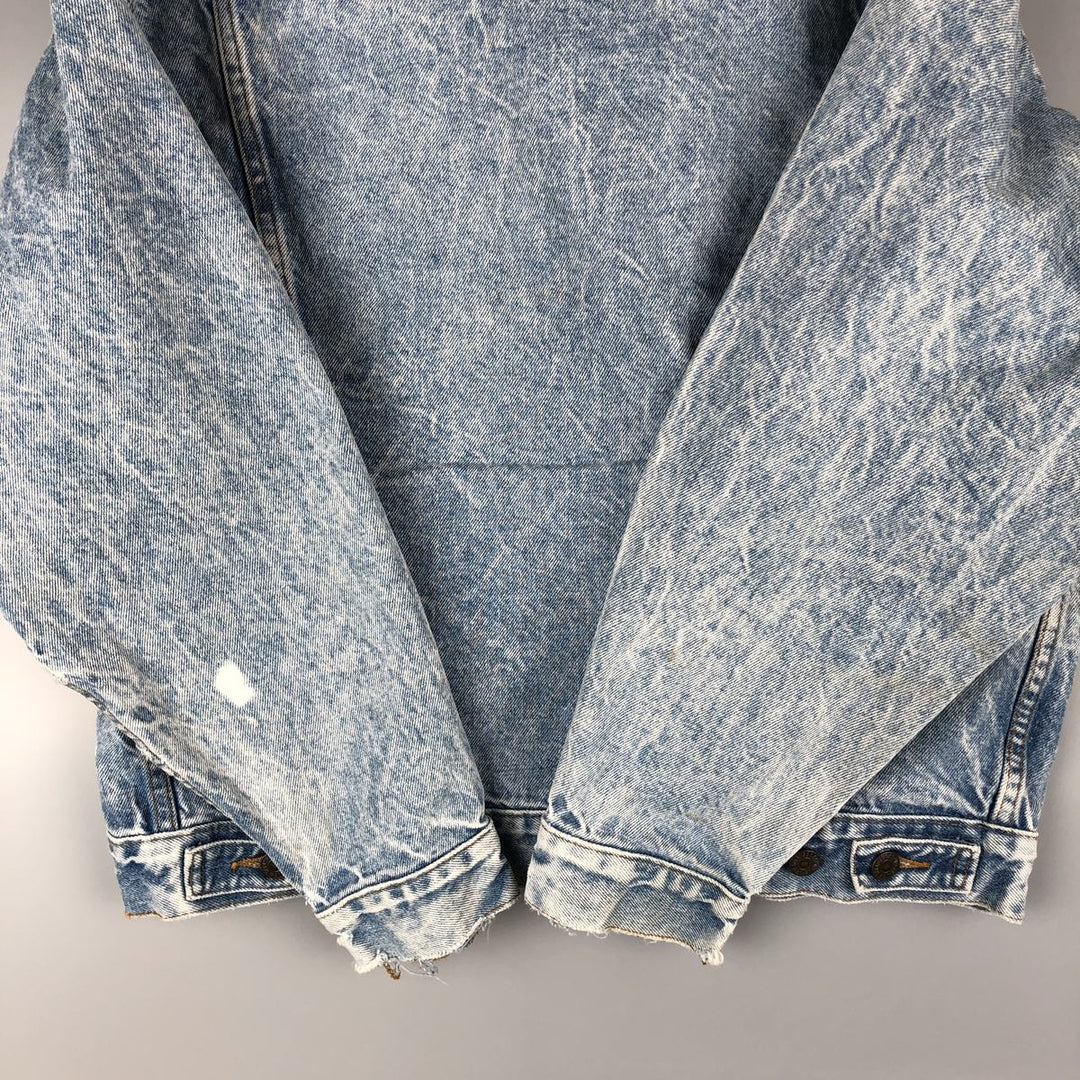 90'S Levi's 70507-0219 Chemical Wash Denim Jacket, Made in USA, Men's Size Medium, Vintage cotton blue type Vintage Second Hand