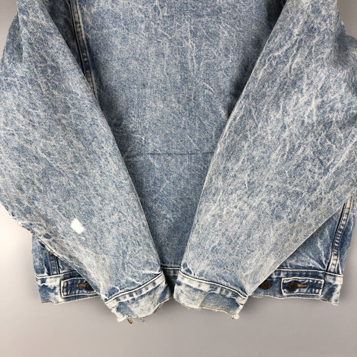 90'S Levi's 70507-0219 Chemical Wash Denim Jacket, Made in USA, Men's Size Medium, Vintage cotton blue type Vintage Second Hand