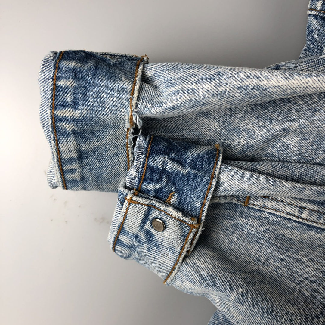 90'S Levi's 70507-0219 Chemical Wash Denim Jacket, Made in USA, Men's Size Medium, Vintage cotton blue type Vintage Second Hand