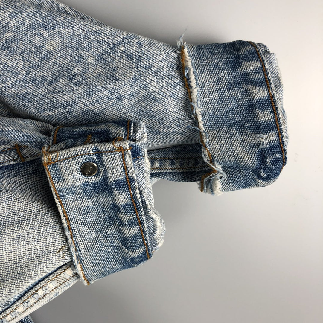 90'S Levi's 70507-0219 Chemical Wash Denim Jacket, Made in USA, Men's Size Medium, Vintage cotton blue type Vintage Second Hand