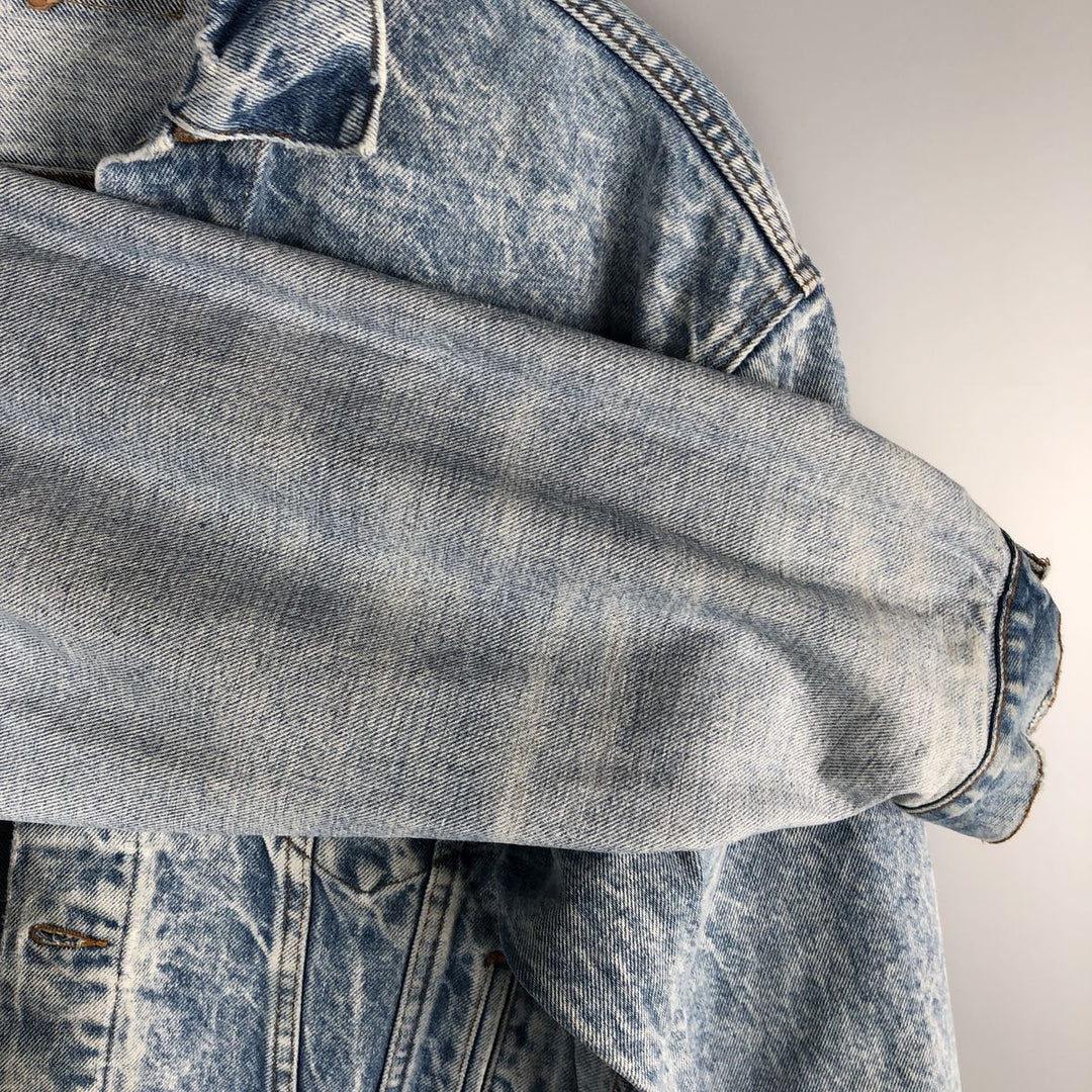 90'S Levi's 70507-0219 Chemical Wash Denim Jacket, Made in USA, Men's Size Medium, Vintage cotton blue type Vintage Second Hand