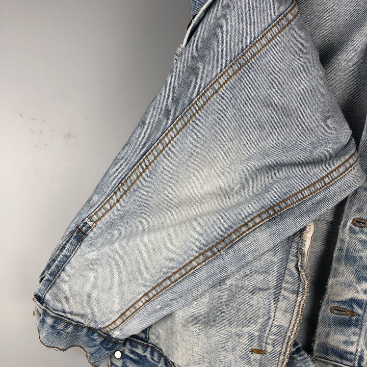 90'S Levi's 70507-0219 Chemical Wash Denim Jacket, Made in USA, Men's Size Medium, Vintage cotton blue type Vintage Second Hand