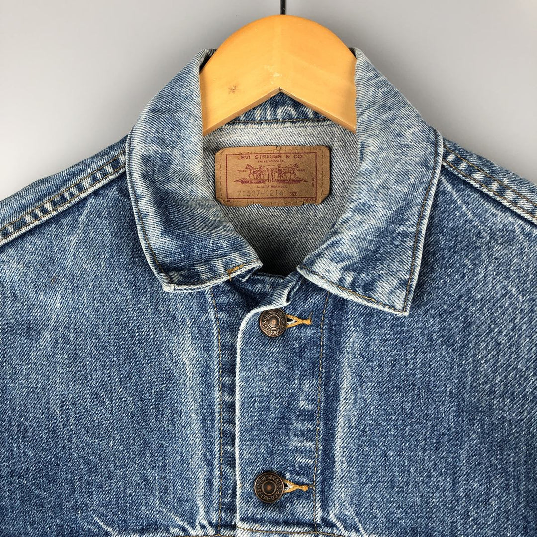 90'S Levi's 70507-0214 denim jacket, denim jacket, made in USA, men's size S, vintage cotton blue type Vintage Second Hand