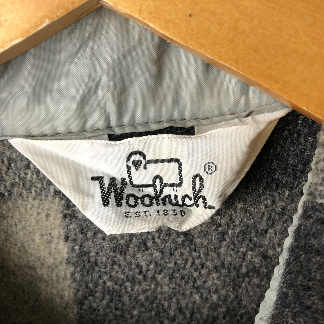 Vintage 1970'S WOOLRICH buffalo check wool shirt jacket, made in the USA, men's size XL wool gray type Vintage Second Hand