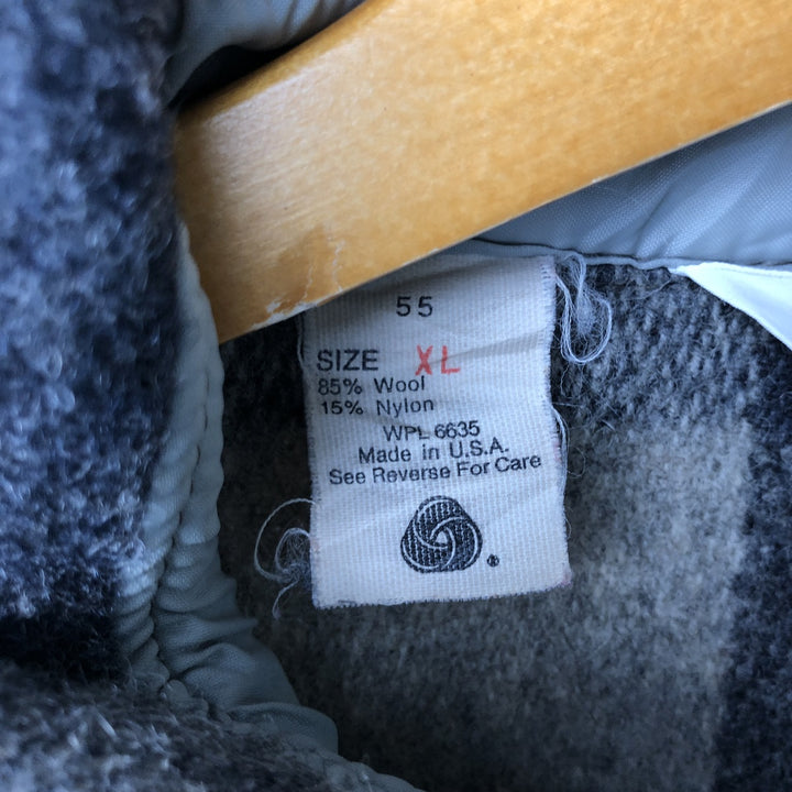 Vintage 1970'S WOOLRICH buffalo check wool shirt jacket, made in the USA, men's size XL wool gray type Vintage Second Hand