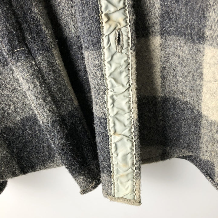 Vintage 1970'S WOOLRICH buffalo check wool shirt jacket, made in the USA, men's size XL wool gray type Vintage Second Hand