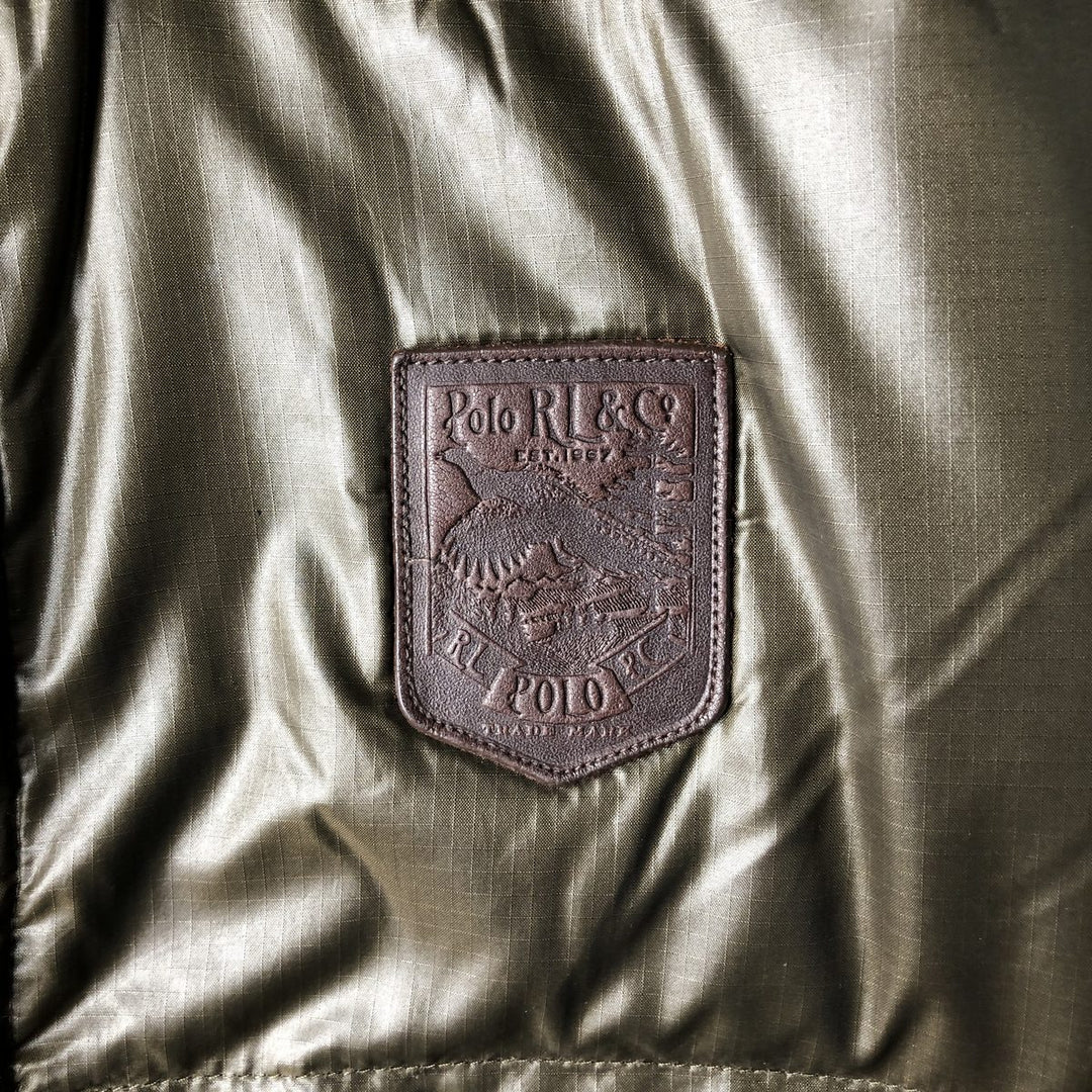 Ralph Lauren POLO by Ralph Lauren ripstop down vest, men's size M Nylon brown type Vintage Second Hand