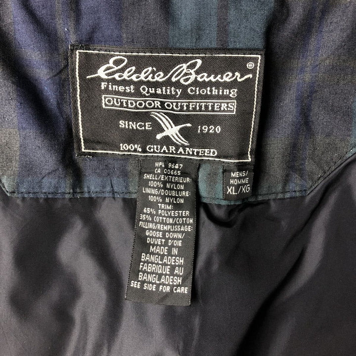 Eddie Bauer Ripstop Goose Down Vest, Men's XL Nylon blue type Vintage Second Hand